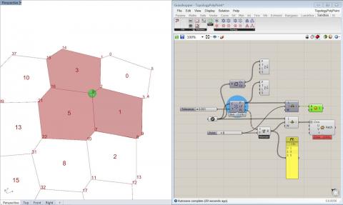 Sandbox Topology is a set of tools for Grasshopper 0.9 that facilitate the topological analysis and filtering of line, polyline, mesh and brep netwo
