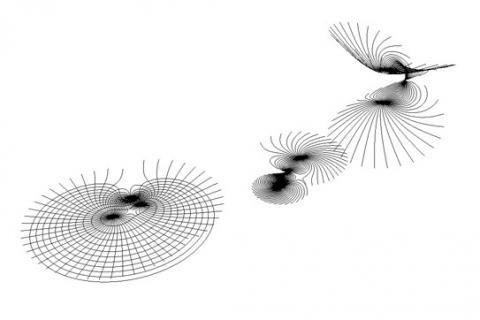 flowL is a plug-in to visualize a vector field, generated trough positive and negative point charges. The path lines are calculated with the "
